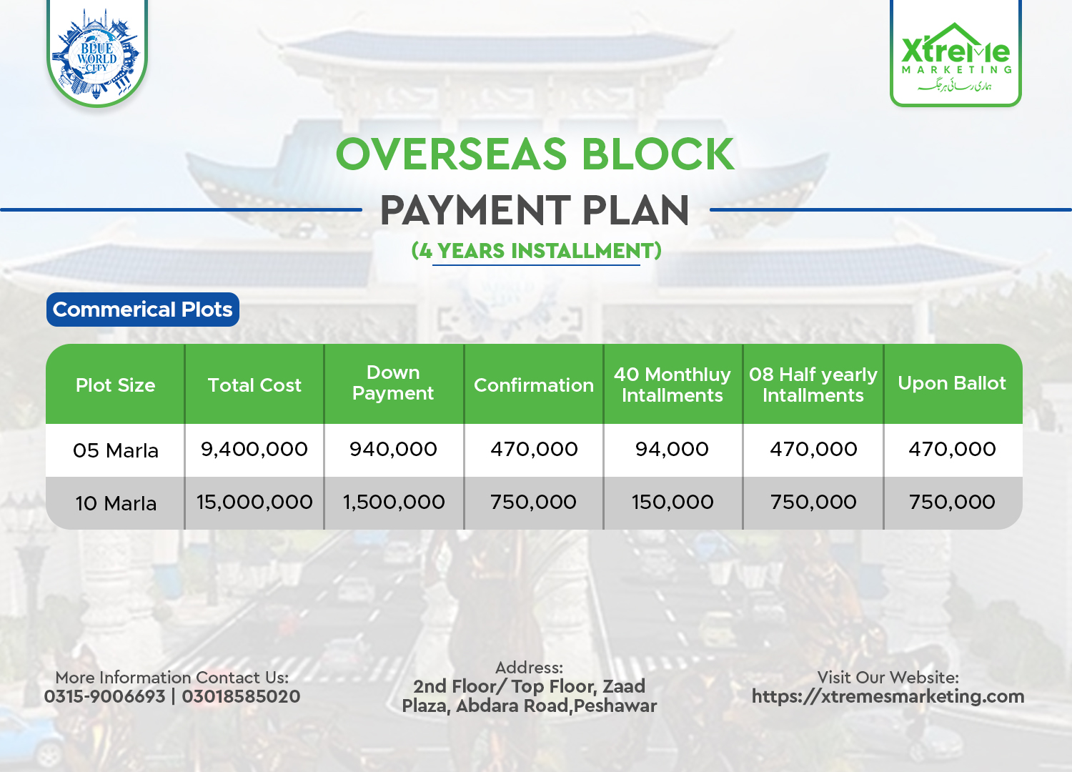 overseas commercial block payment plan