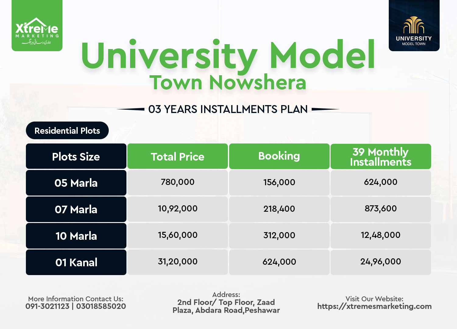 university-model-town-nowshera-payment-plan