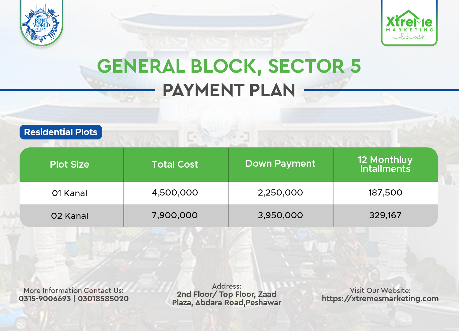 blue world general block sector 5 payment plan