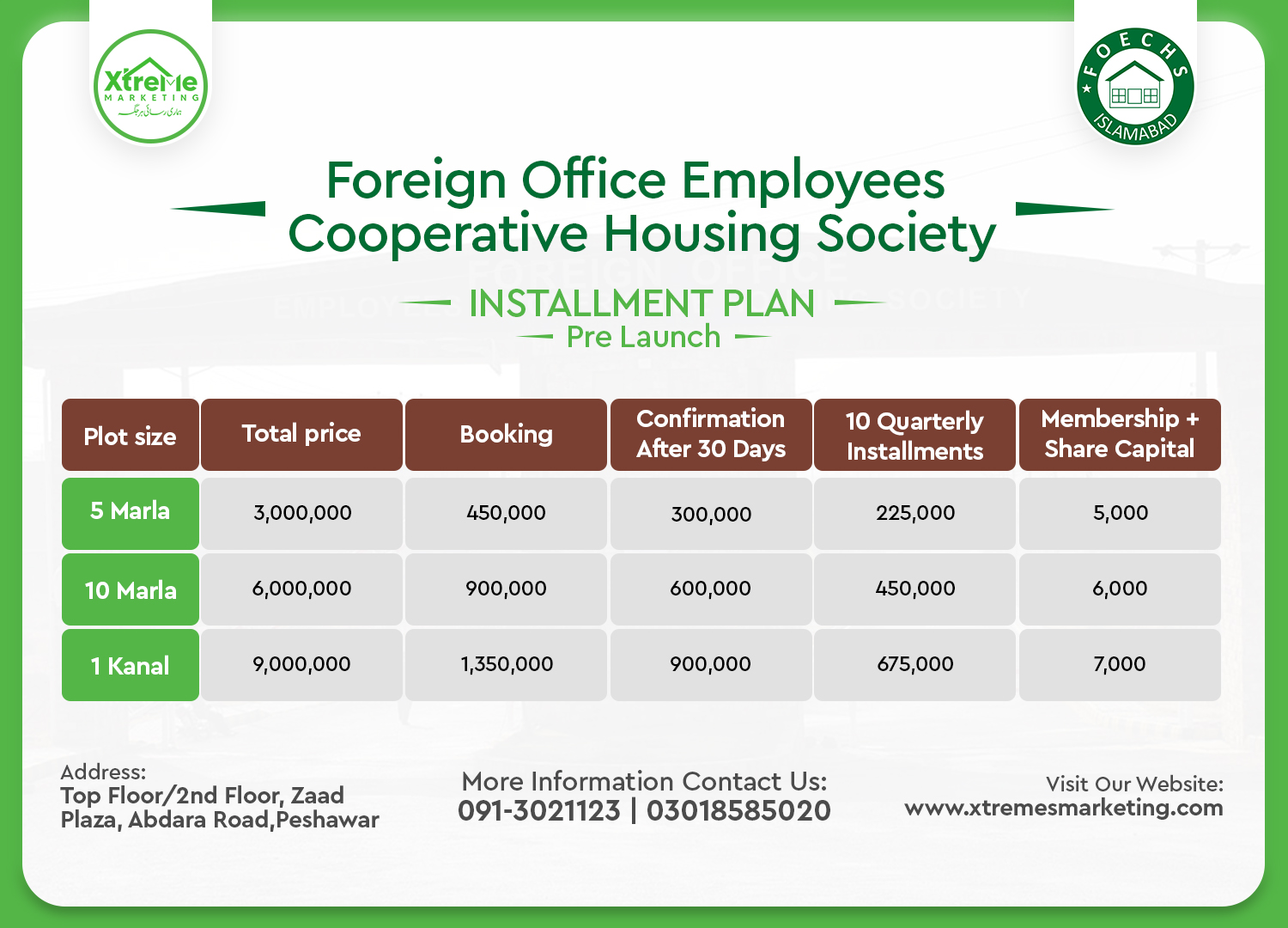 Foreign Office Employees Cooperative Housing Society payment-plan