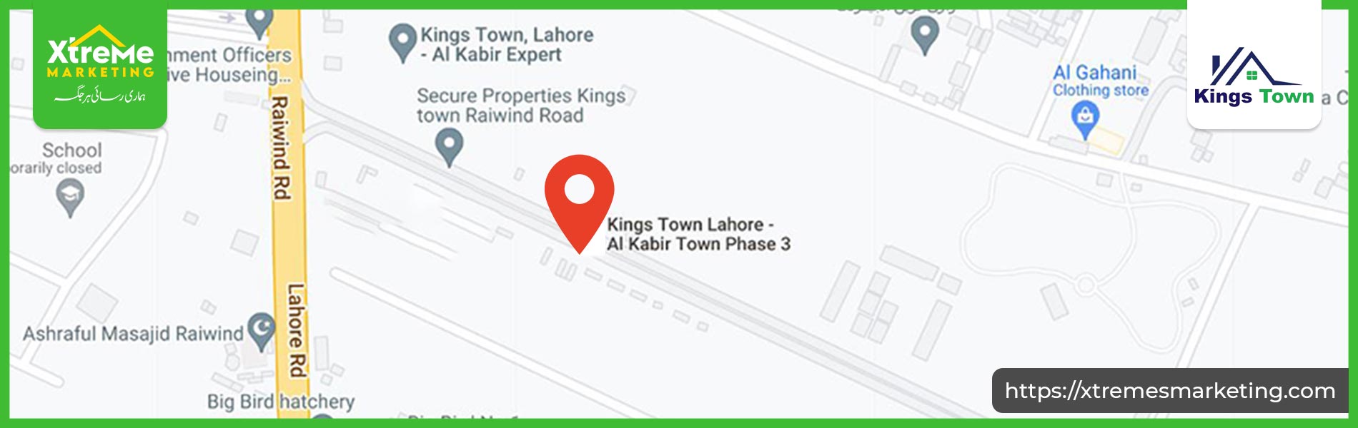 Kings Town Lahore location