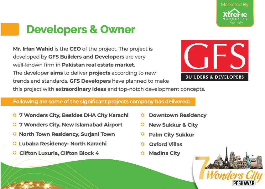 7 Wonders City Peshawar Developers & owners