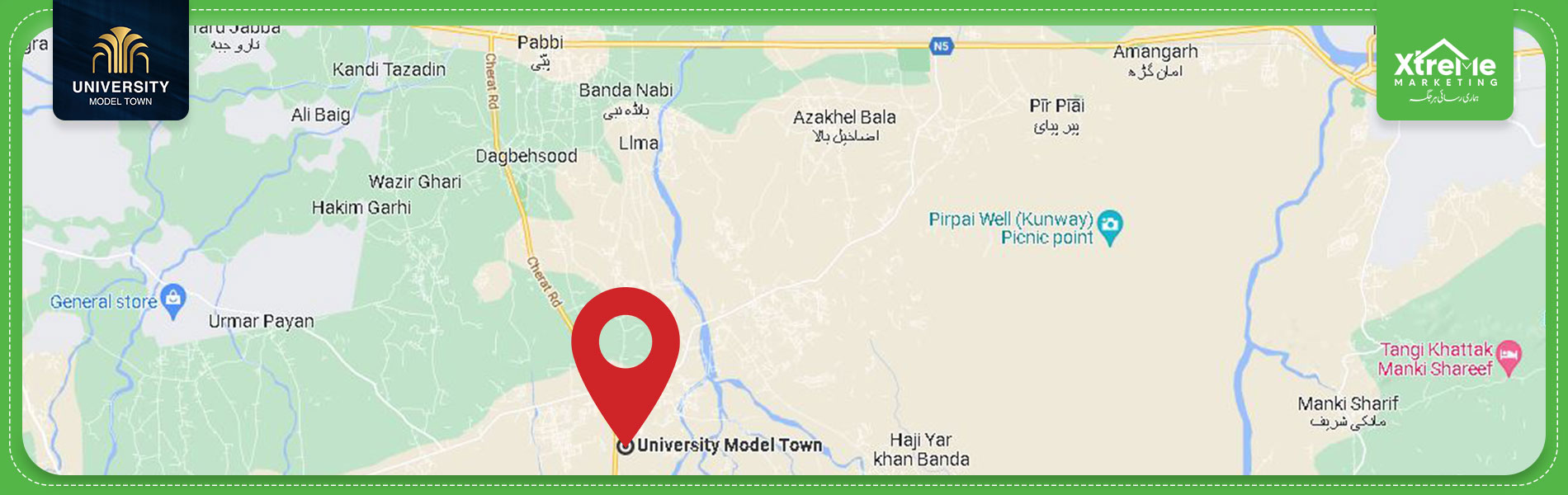 university-model-town-nowshera-location