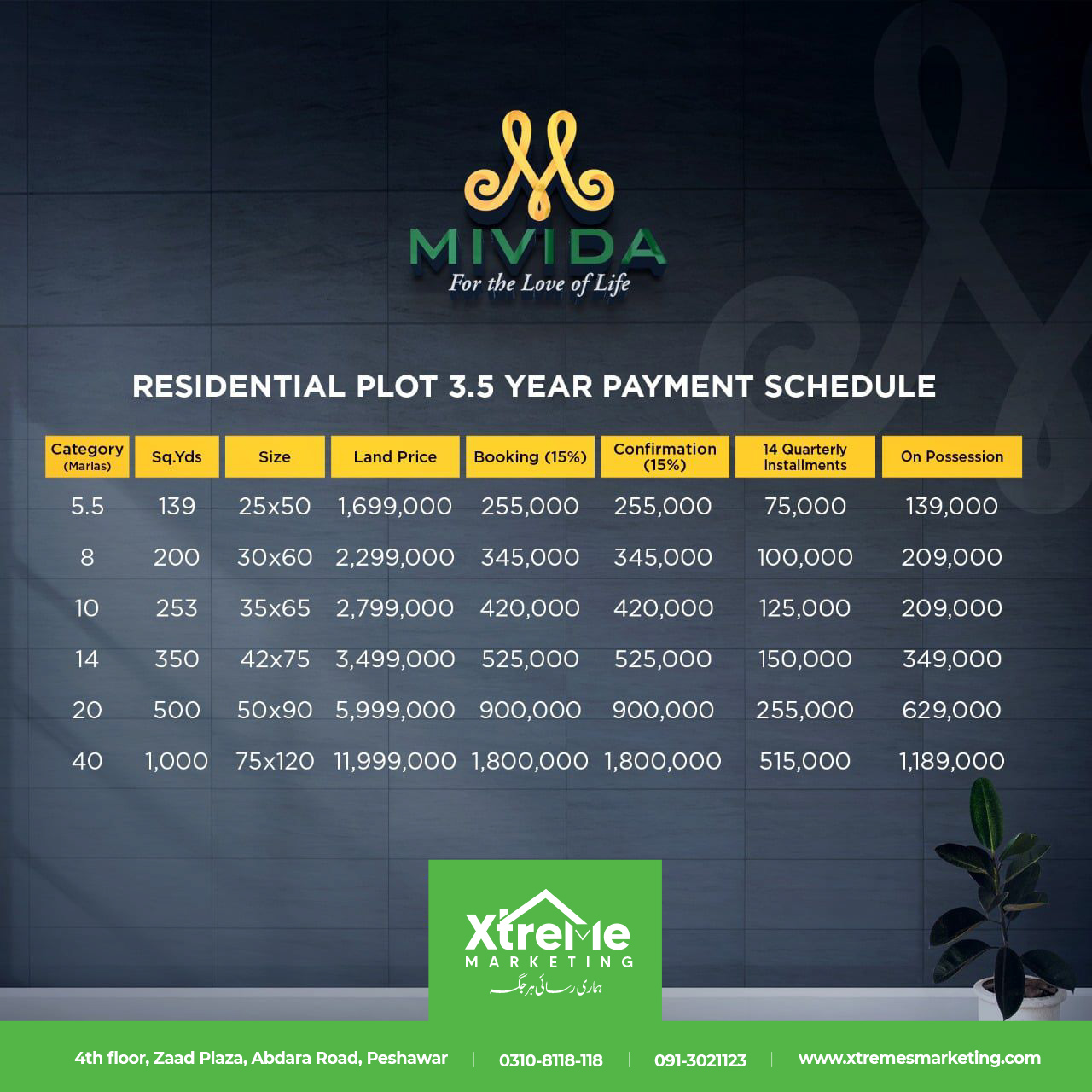 mivida city islamabad payment plan